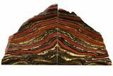 Polished Tiger Iron Stromatolite Bookends - Billion Years #129427-1
